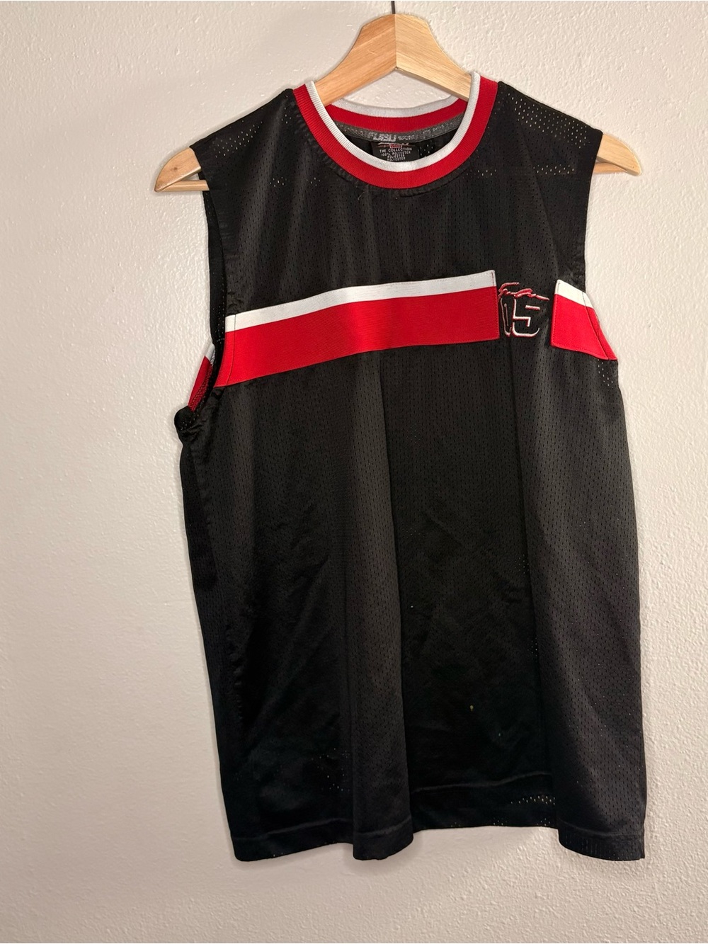 Black and Red Sleeveless Mesh Dress